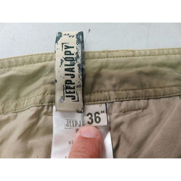 Mens Jeep Jalopy Cargo Pants Hiking Size 36x32 Cotton Brown Photography‎ Pockets - Picture 8 of 9